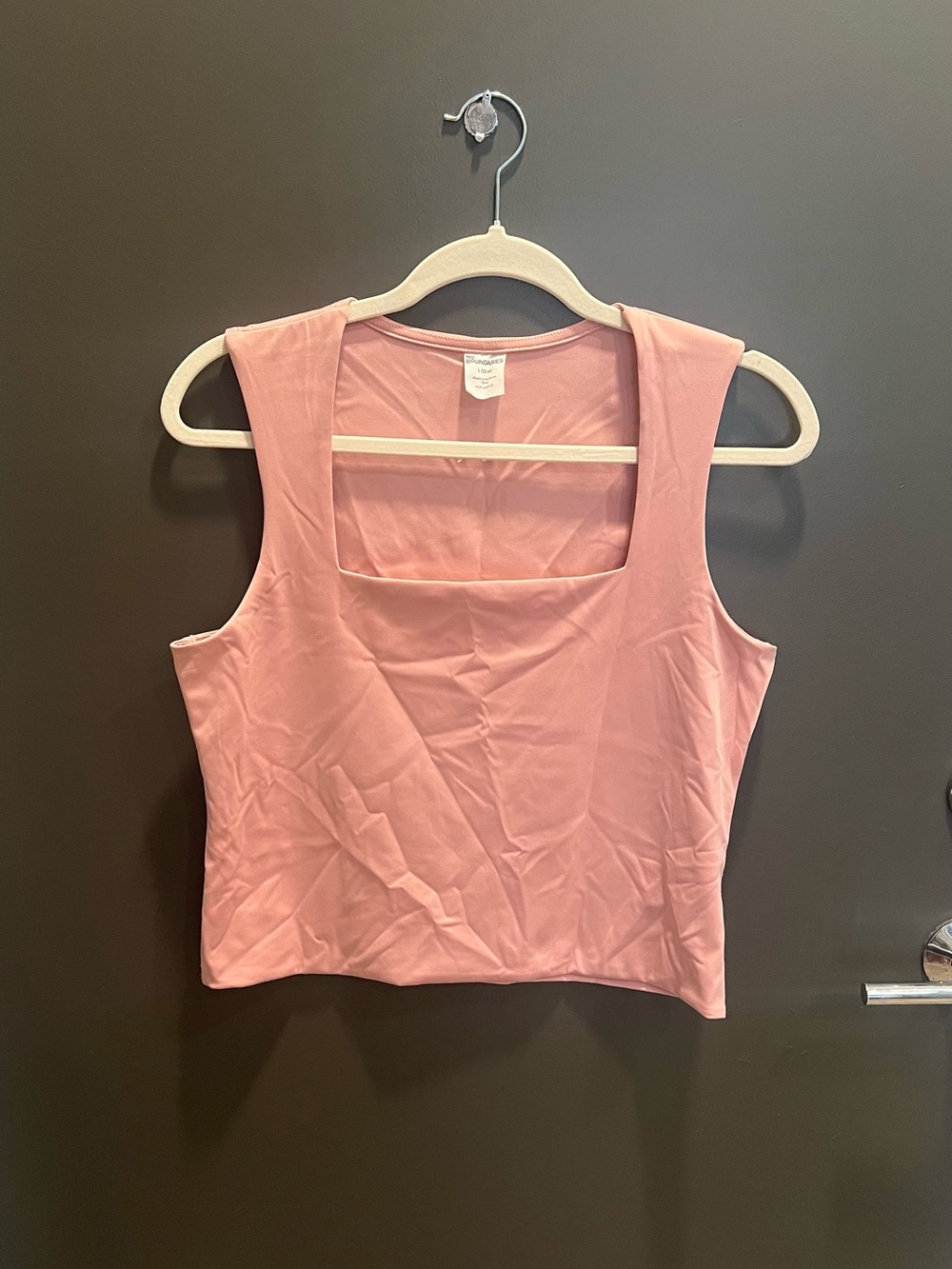 No Boundaries Pink Square Neck Tank Top Size L 12–14